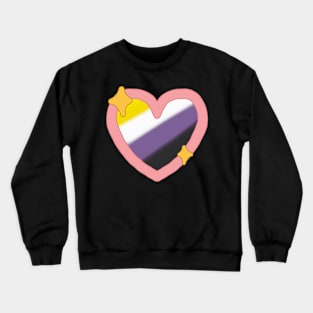 nonbinary sparkle heart Crewneck Sweatshirt